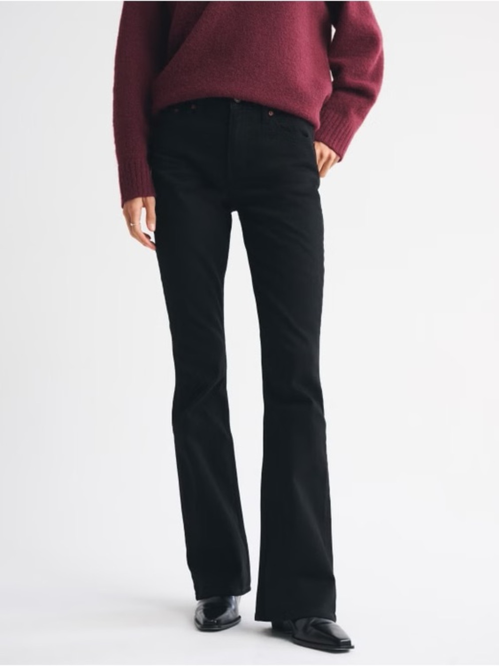 Abercrombie & Fitch: Black High-Rise Bootcut Women’s Jeans